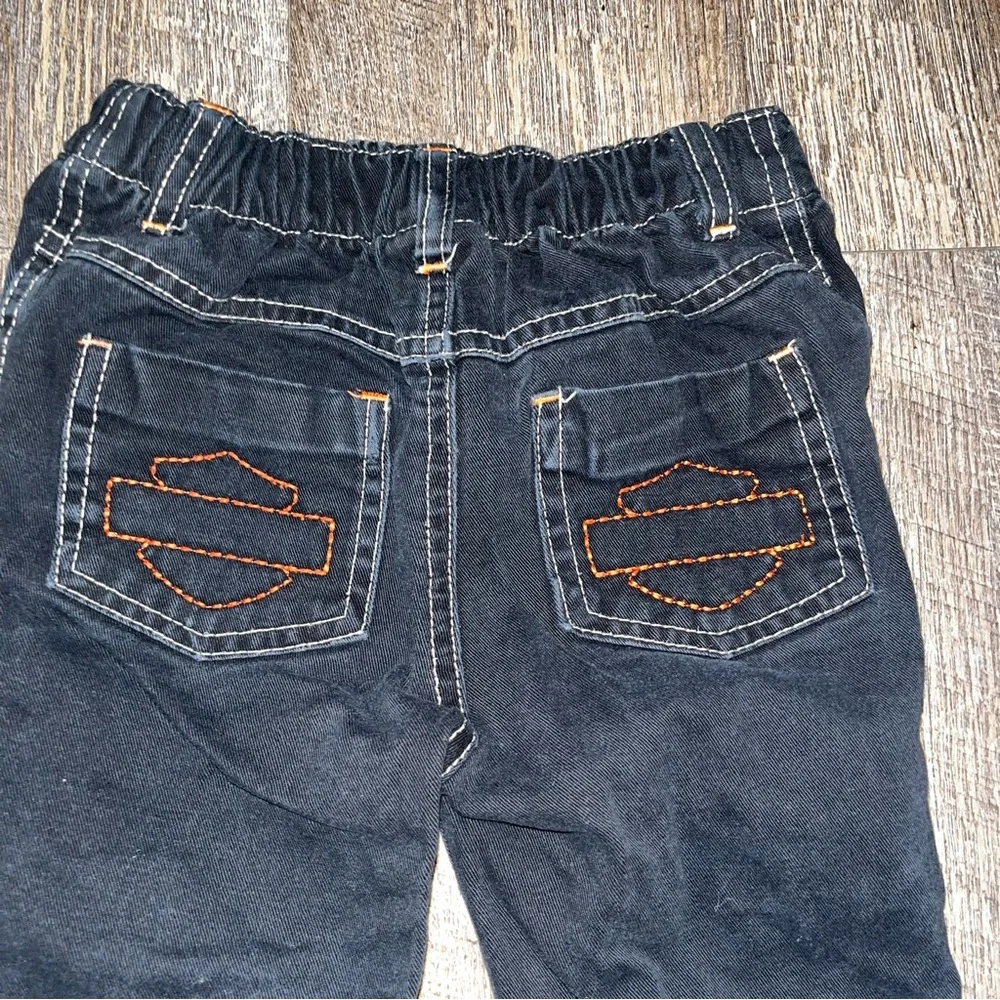 Harley Davidson Black Faded‎ Embroidered Pants Size 3T